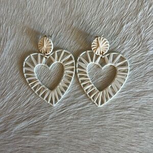 Straw Wrapped Heart Earrings